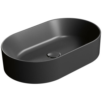 KUBE X keramické umyvadlo na desku, 60x37cm, oválné, černá mat 945826