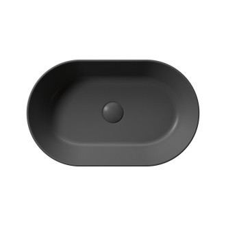 KUBE X keramické umyvadlo na desku, 60x37cm, oválné, černá mat 945826