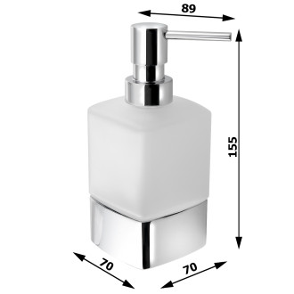 LOUNGE dávkovač mýdla na postavení, 280 ml, mléčné sklo, chrom 545513