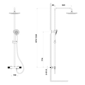 SOLARIS sprchový sloup s termostatickou baterií, chrom WD139