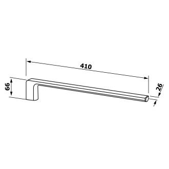 PIRENEI pevný držák ručníků 410mm, bílá mat PI2202