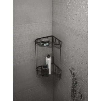 SMART dvoupatrová rohová police 200x325x151mm, černá mat 2482-14
