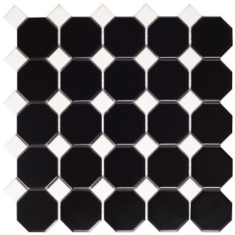 TECH mozaika Octogon Black Matt 29,5x29,5 INT077