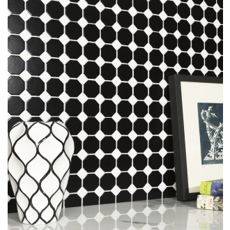 TECH mozaika Octogon Black Matt 29,5x29,5 INT077