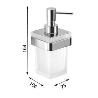 SAMOA dávkovač mýdla 170 ml, mléčné sklo, chrom A88113