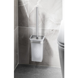SAMOA WC štětka závěsná, mléčné sklo, chrom A83313