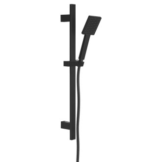Sprchová souprava hranatá, posuvný držák 700mm, černá mat SC615