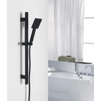 Sprchová souprava hranatá, posuvný držák 700mm, černá mat SC615