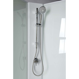 AIGO čtvrtkruhový sprchový box 900x900x2040 mm, bílý profil, čiré sklo YB93