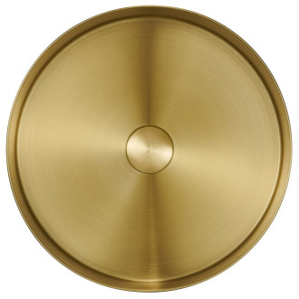 AURUM nerezové umyvadlo na desku, průměr 38 cm, včetně výpusti, zlato mat AU201