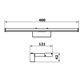 CHICAGO LED svítidlo, 400x120x40mm, 8W, 230V, plast, černá mat AU468