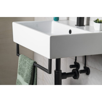 HANG držák ručníků pod umyvadlo 560x98mm, černá mat HG560