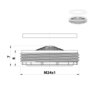 Perlátor vnější závit M24x1, plast AERWS