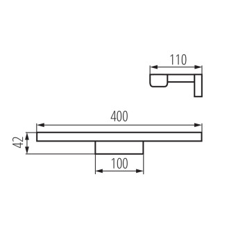 ASTEN LED svítidlo 8W, 400x42x110mm, černá mat 26683