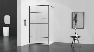 MEXEN KIOTO sprchová stěna walk-in 140x200 cm 8mm černý vzor - 2, 800-140-000-00-78