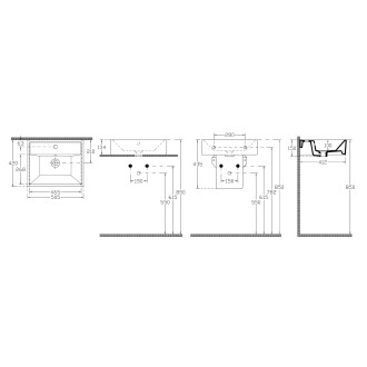 VEGA sestava koupelnového nábytku, š. 125 cm, bílá/dub platin VG064-03