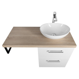 VEGA sestava koupelnového nábytku, š. 97,5 cm, bílá/dub platin VG052-02