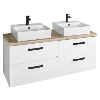 VEGA sestava koupelnového nábytku, š. 125 cm, bílá/dub platin VG064-04
