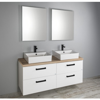 VEGA sestava koupelnového nábytku, š. 125 cm, bílá/dub platin VG064-04