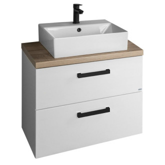 VEGA sestava koupelnového nábytku, š. 72,5 cm, bílá/dub platin VG073-01
