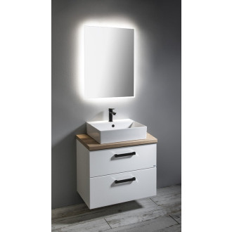 VEGA sestava koupelnového nábytku, š. 72,5 cm, bílá/dub platin VG073-01