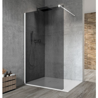 VARIO WHITE jednodílná sprchová zástěna ke stěně, kouřové sklo, 900 mm GX1390GX1015