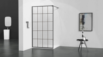 MEXEN KIOTO sprchová stěna walk-in 100x200 cm 8mm černý vzor - 1, 800-100-000-00-77