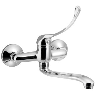 AQUALINE 35 nástěnná baterie, lékařská páka, ramínko ploché zvýšené, 220mm, chrom 52144