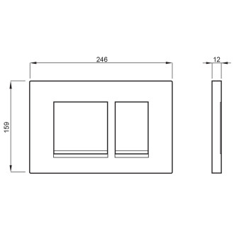 SCHWAB CERES ovládací tlačítko, 246x159 mm, černá mat P67-0190-0250
