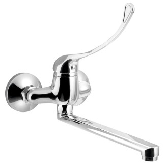 AQUALINE 35 nástěnná baterie, rozteč 100mm, lékařská páka, ploché, 220mm, chrom 52024