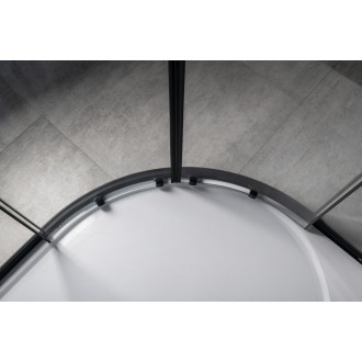 SIGMA SIMPLY BLACK čtvrtkruhová sprchová zástěna 800x800 mm, R550, čiré sklo GS5580B