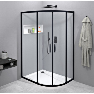 SIGMA SIMPLY BLACK čtvrtkruhová sprchová zástěna 1200x900 mm, R550, L/R, čiré sklo GS1290B