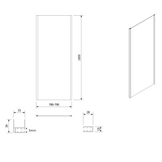 AMADEO obdélníkový sprchový kout 1100x800 mm, L/P varianta, sklo Brick BTS110BTP80