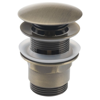 Umyvadlová výpust 5/4“, click-clack, velká zátka, 30-45mm, tmavý bronz TF7001A
