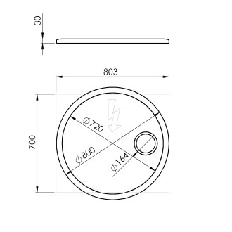 FLOAT kulaté zrcadlo s LED podsvícením ? 80cm, kosm.zrcátko, senzor, 3500-6500K bílá FT800