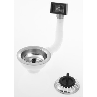Dřezová výpust 6/4", s přepadem, nerez 155.123.0