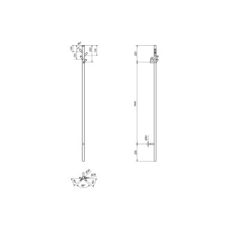 PASADOR elektrický sušák ručníků, kulatý, 150x1500 mm, 30 W, černá mat ER175BV
