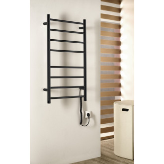 REDONDO elektrický sušák ručníků, kulatý, 500x900 mm, 75 W, černá mat ER220BV