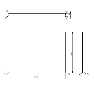 WOODY deska 700x28x500mm, masiv přírodní dub WD070-70