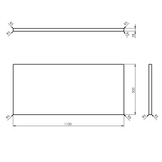 WOODY deska 1100x28x500mm, masiv přírodní dub WD110-70