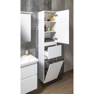 ALTAIR vysoká skříňka s košem 40x184x31cm, pravá, bílá AI185R