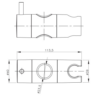 Držák pro sprchovou tyč 23mm, ABS/zlato NDSZ139