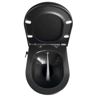 AVVA CLEANWASH závěsná WC mísa, Rimless, a bidet. sprška, 35,5x53cm, černá mat 100315-110