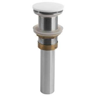 THIN umyvadlová výpust 5/4“, click-clack, Rockstone zátka, bílá mat WN721