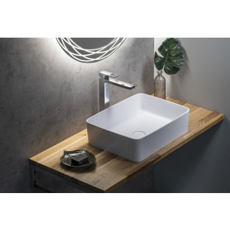 THIN umyvadlo na desku, Rockstone, 50x37 cm, bílá mat WN321