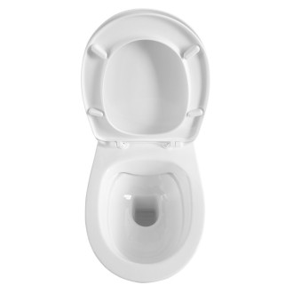 Závěsné WC ABSOLUTE Rimless s podomítkovou nádržkou a tlačítkem, bílá 10AB02002-SET5