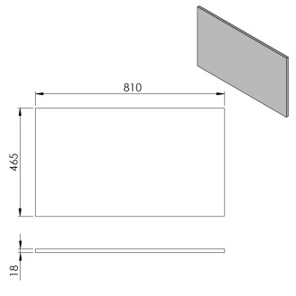CIRASA deska DTDL 81x1,8x46,5cm, dub Alabama CR081-2222