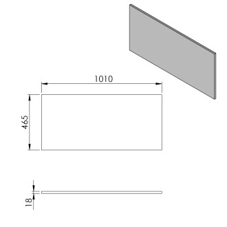 CIRASA deska DTDL 101x1,8x46,5cm, dub stříbrný CR101-1111