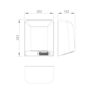 BIGFLOW bezdotykový elektrický osoušeč rukou, 2050W, 253x323x152 mm, nerez mat 01451.S