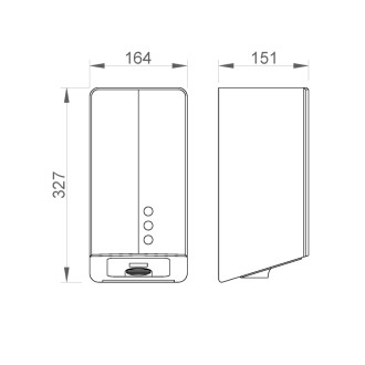 FUGA EVO bezdotykový elektrický osoušeč rukou, 164x327x151 mm, senzor, nerez mat 01831.S